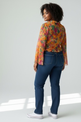 Bluzka Bik Bok – asymetryczna, floral, crop top, Y2K – rozmiar S (36)