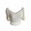 Bluzka ażurowa H&M biała/ecru M (38)