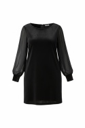 Czarna welurowa sukienka New Look z szyfonowymi rękawami – 46 (3XL) – nowa