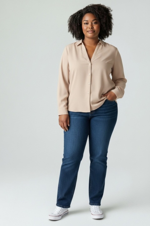 Koszula H&M pudrowy róż / nude 32 (XXS)