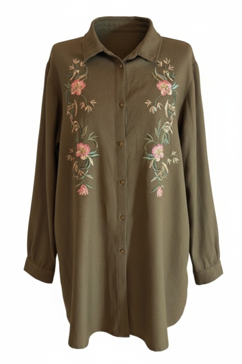 Koszula/tunika haftowana George khaki 48 (4XL)
