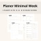 Planery Minimal Week – dzienny, tygodniowy, miesięczny i roczny (PDF)