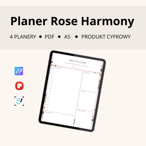 Planery Rose Harmony – dzienny, tygodniowy, miesięczny i roczny (PDF)