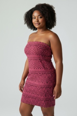 Sukienka Papaya Holiday – tuba / bandeau – aztecki wzór – rozmiar 42 (XL)