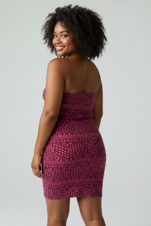 Sukienka Papaya Holiday – tuba / bandeau – aztecki wzór – rozmiar 42 (XL)