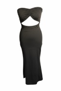 Sukienka Shein – czarna, bodycon, cut‑out, maxi – rozmiar XS (34)