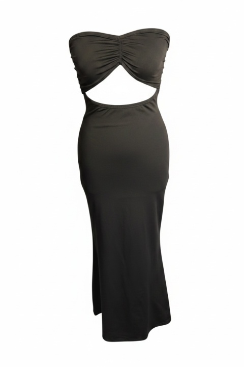 Sukienka Shein – czarna, bodycon, cut‑out, maxi – rozmiar XS (34)