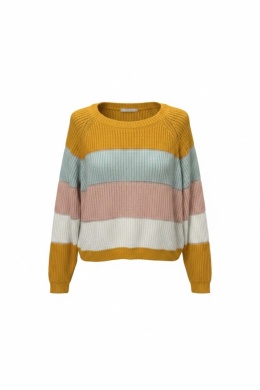 Sweter Only w kolorowe pasy z połyskiem M (oversize)