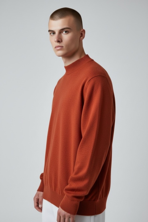 Sweter męski Monte Carlo ceglasty półgolf 56 (XL)