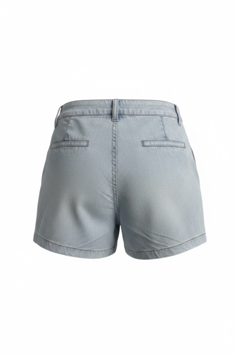 Szorty H&M tencel (lyocell) jasny denim 38 (paperbag, wysoki stan)
