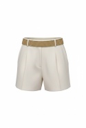 Szorty eleganckie Miss Selfridge ecru z paskiem 40 (L)