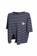 T-shirt Terranova – marynarski, granatowy w paski – XL (42)