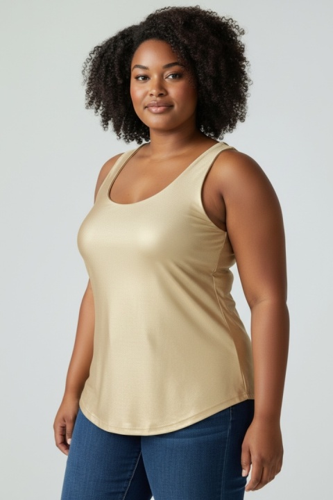 Top sportowy Toned – złoty, cross‑back, wbudowany biustonosz – rozmiar M (38)