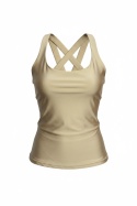 Top sportowy Toned – złoty, cross‑back, wbudowany biustonosz – rozmiar M (38)