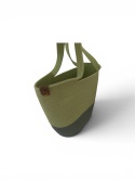 Torba koszyk handmade jasnozielona ze sznurka bawełnianego